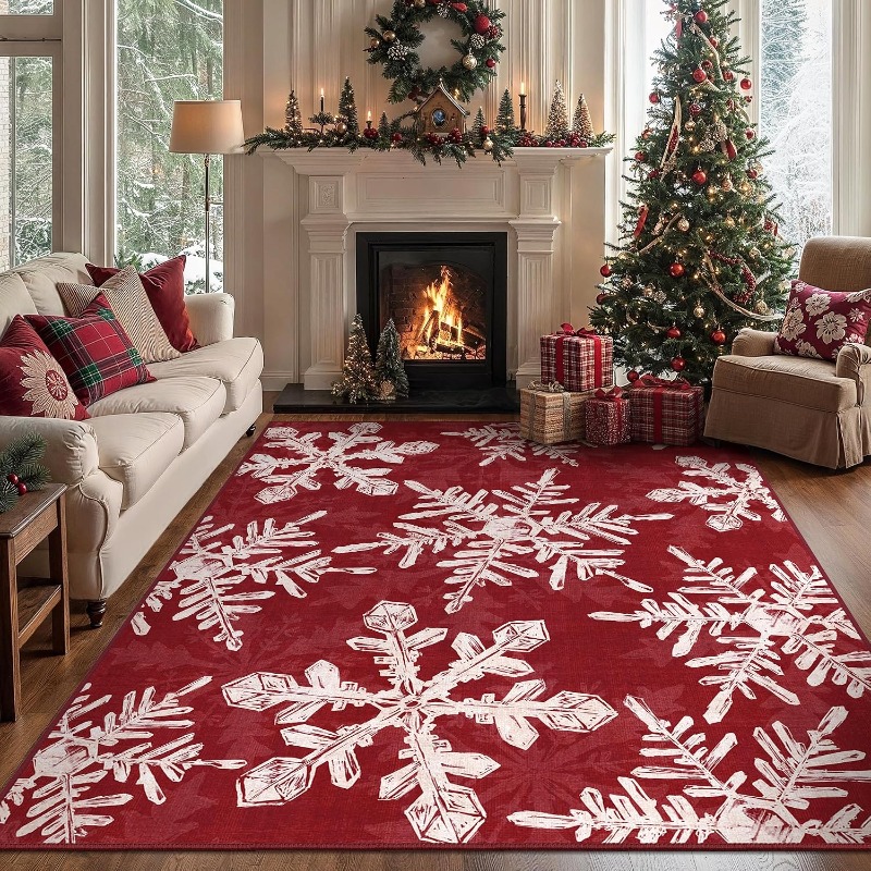 Commercial Printing Online - Tapis rectangulaire de style Noël, antidérapant,