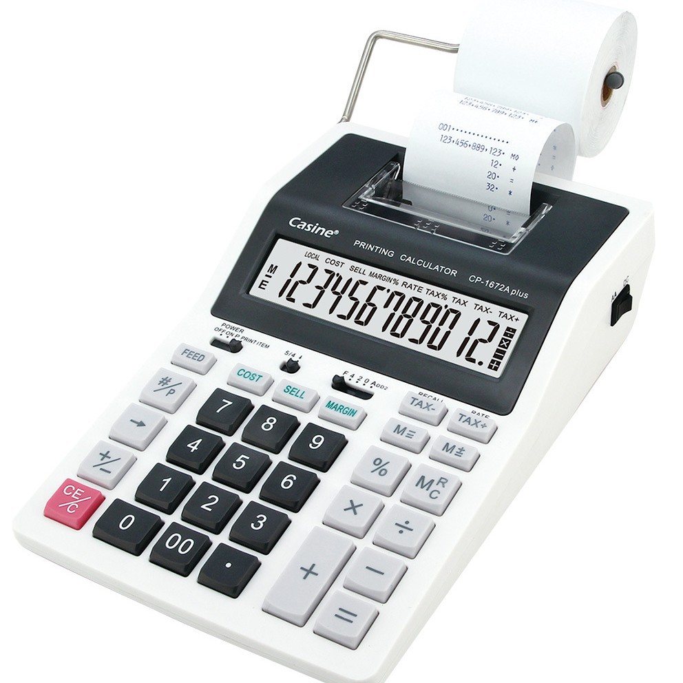Commercial Printing Calculator - Calculatrice de bureau financière monochrome en