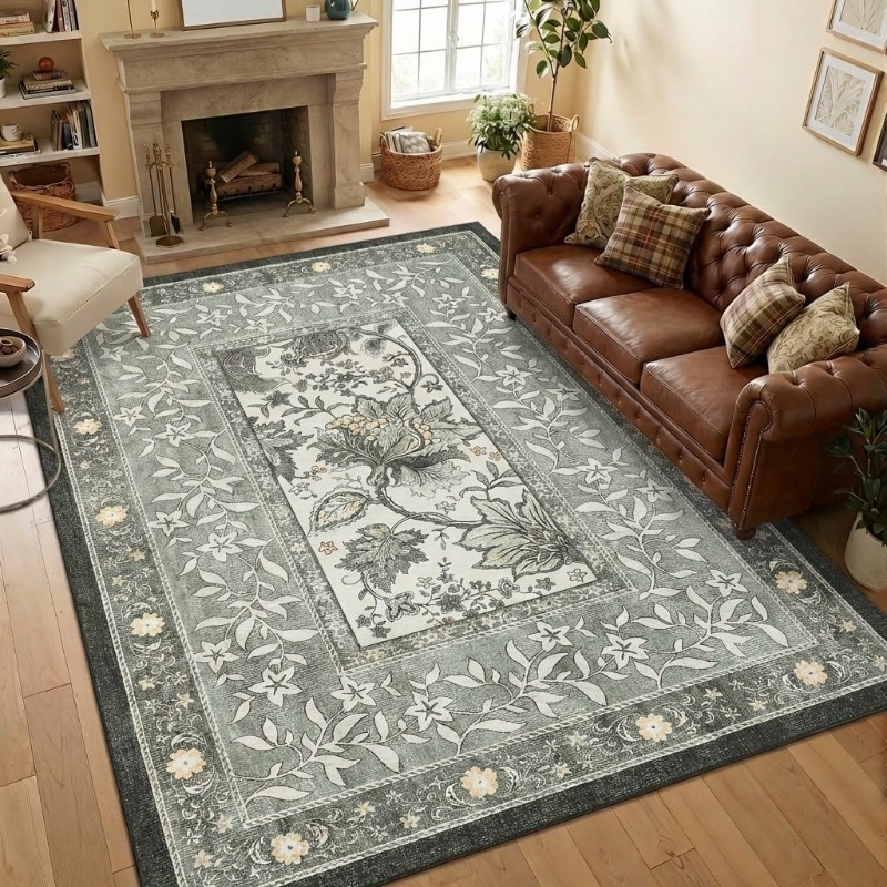 Tapis rétro à imprimé végétal  - Commercial Printing Online avis et prix